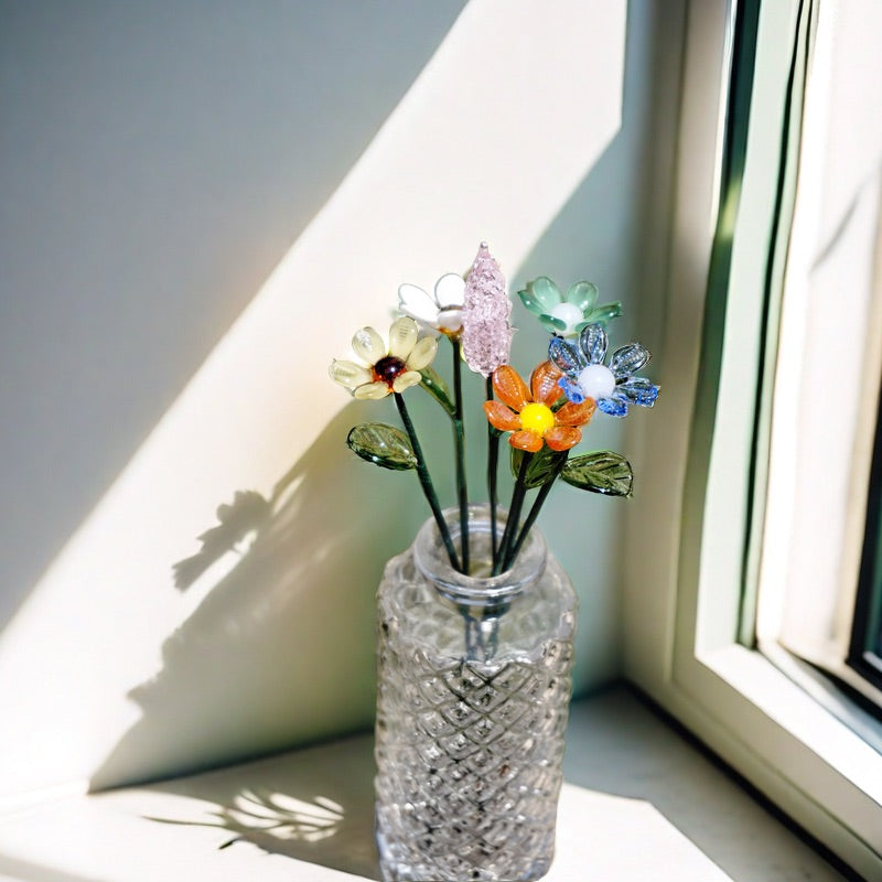 Transparent Handcrafted Glass Bouquet