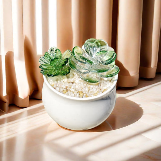 Transparent Handcrafted Glass Succulent