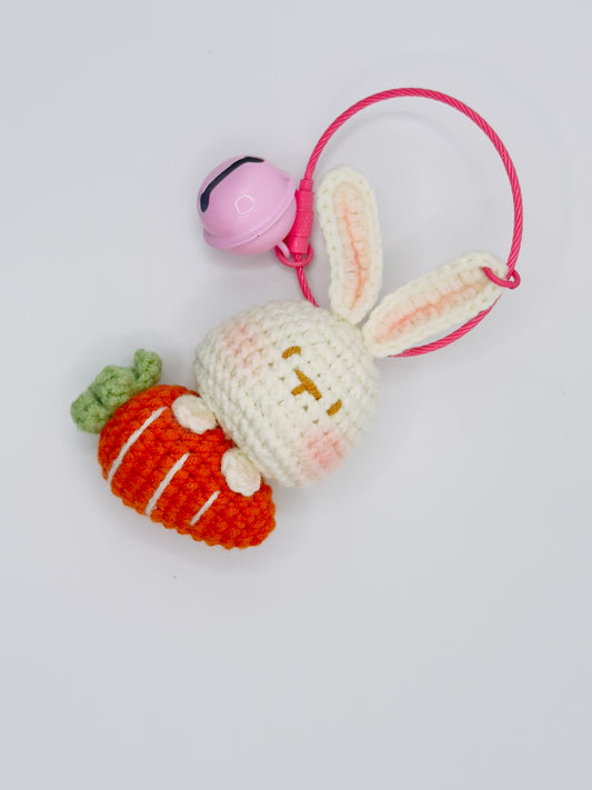 Adorable Handmade Plush Bunny Keychain