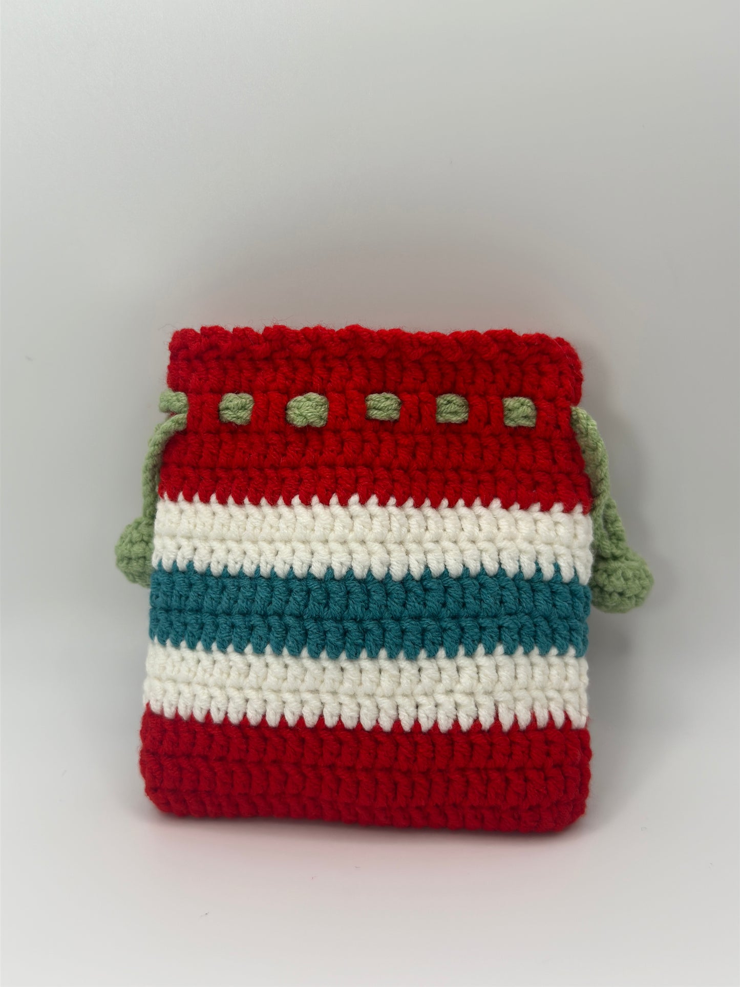 Handmade Crochet Christmas Tree Drawstring Bag