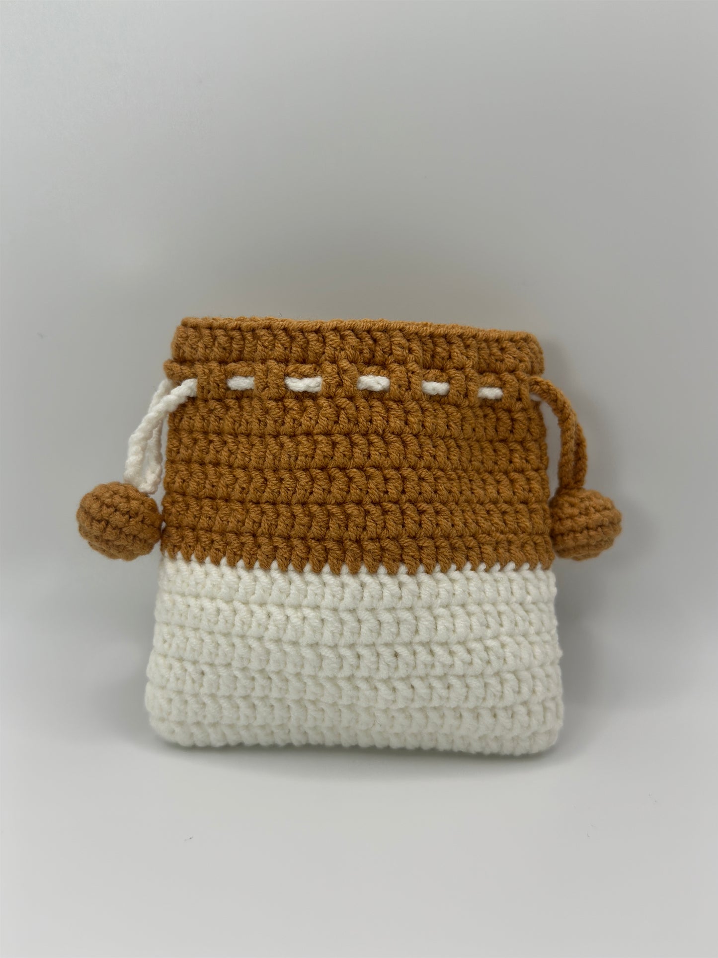 Handmade Crochet Shiba Inu Drawstring Bag