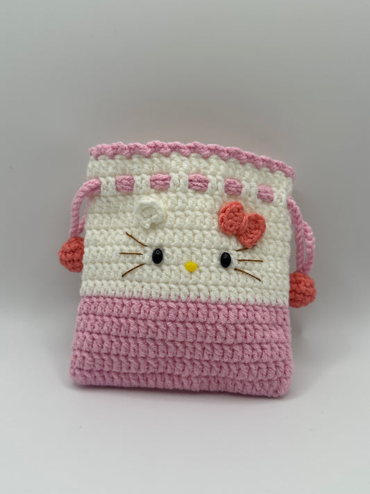 Handmade Crochet Cute Cat Coin Purse