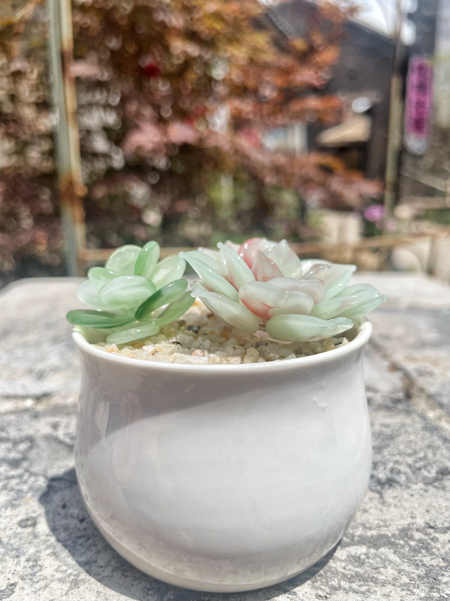 Emerald Green Handcrafted Glass Succulent